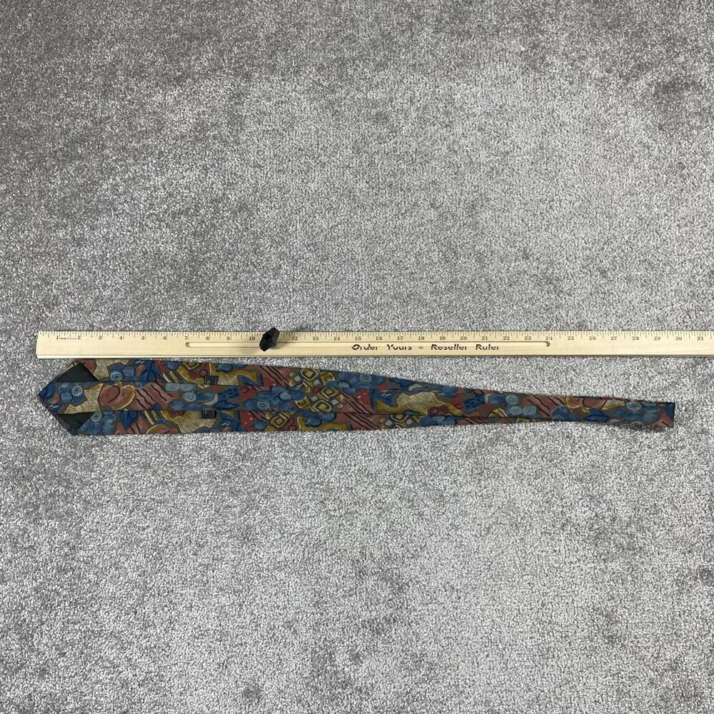 Ermenegildo Zegna Tie Silk Floral‎ Multicolor Artsy Made in Italy Vintage